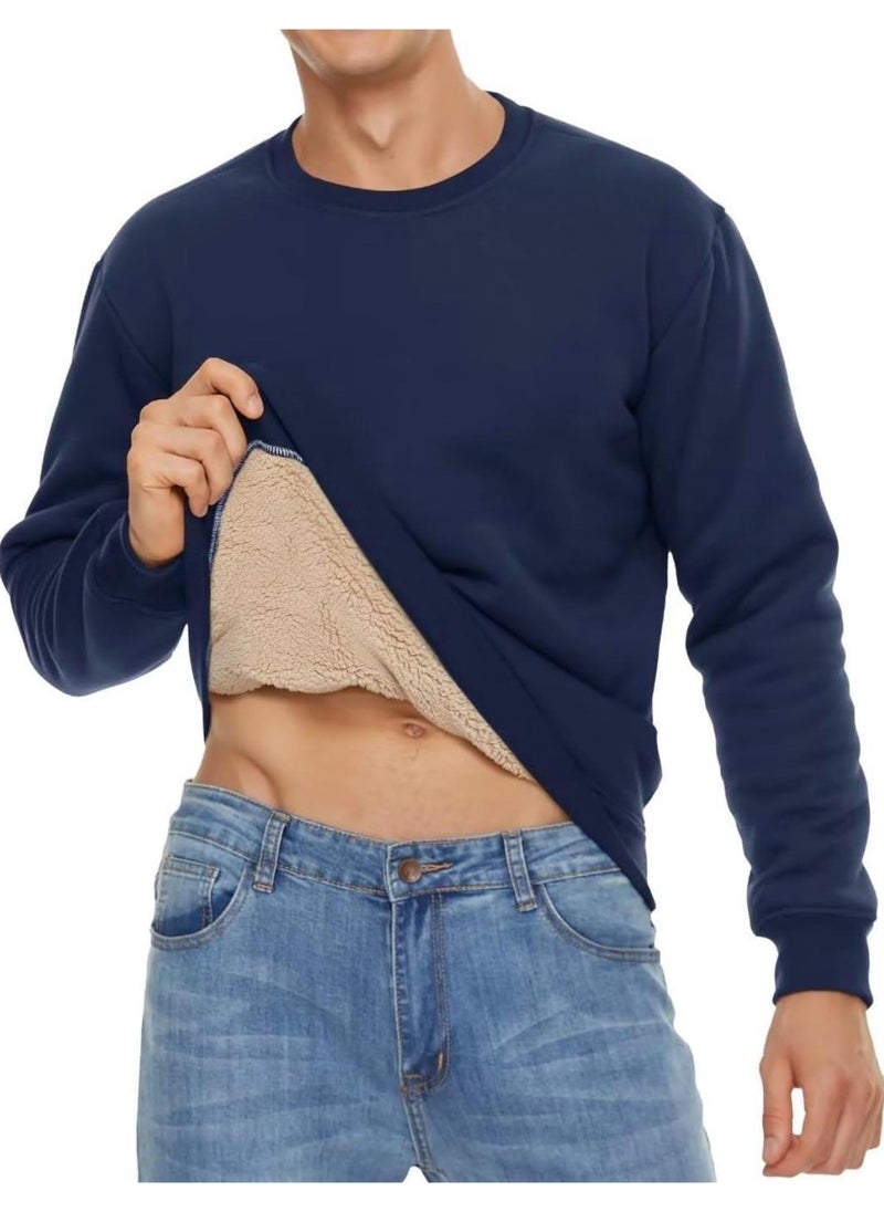 Ghassy Co. - Men's Ultra Thermal Sherpa Plush Lined Crew Neck Sweatshirt - Image 1