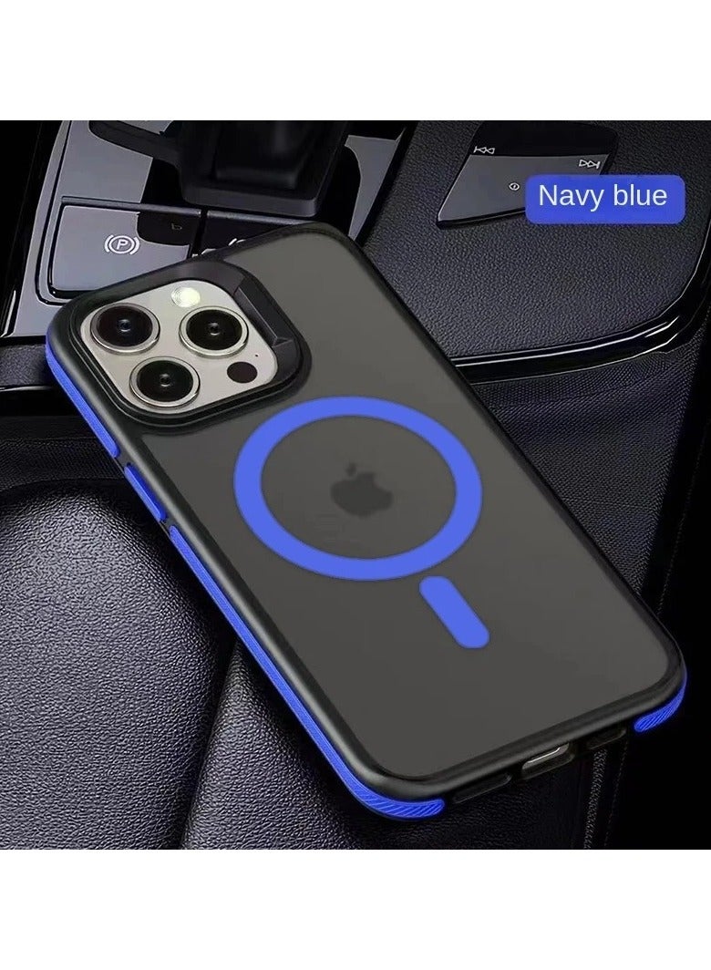 AROAQ Magnetic Matte Translucent Armor Shockproof Case for iPhone Series with Wireless Charging Support and Protective Bumper 