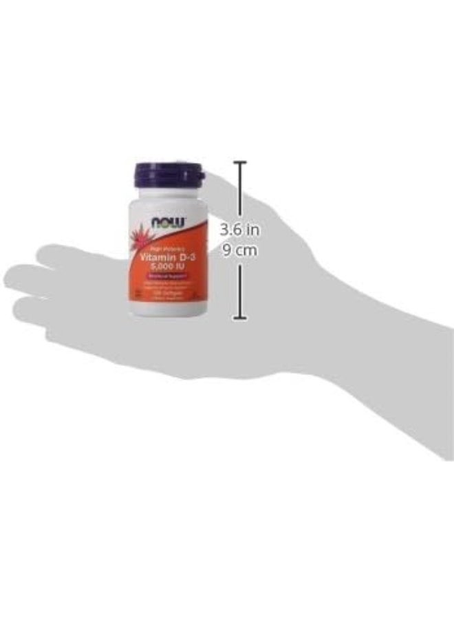 NOW Vitamin D-3 5,000 IU, 120 Softgels - Image 5