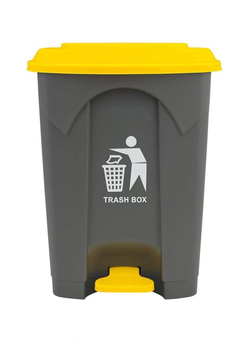 20L Pedal Dustbin – Elegant Design, Durable Wear-Resistant Material, Sturdy & Reliable, Hands-Free Operation with Pedal Base (Black/Yellow)