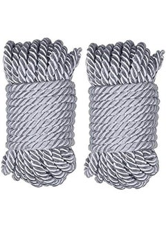 Generic 32 feet 8mm(1/3inch) Diameter Soft Silk Rope Solid Braided Twisted Ropes,10m Strong All Purpose Twine Cord Rope String Thread Shiny Cord  - Image 1