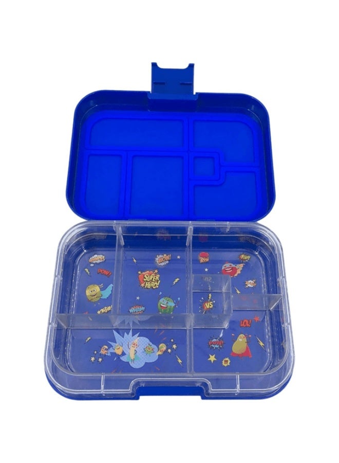 Tiny Wheel 6-Compartment Rectangular Bento Box for Kids Blue - Image 5