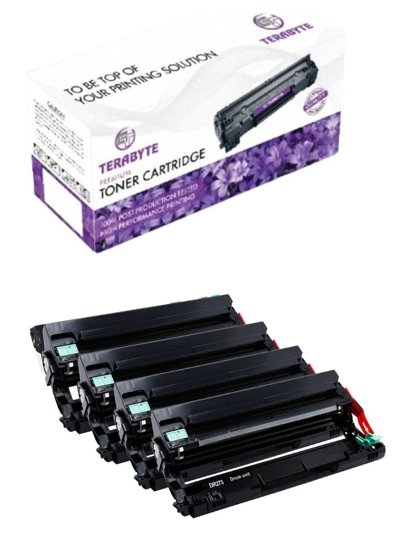 Terabyte DR273 Imaging Drum Unit 4-pcs Set for MFC-L3750CDW DCP-L3510CDW DCP-L3551CDW HL-L3210CW and HL-L3270CDW Printers - Image 1