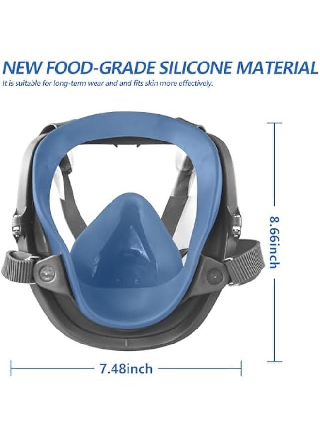 Arabest Reusable full Face Cover, Full Face Respirator Mask, Organic Vapor Gas Mask with Activated Carbon Filters  - Image 5
