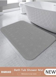DUNISO PVC Foam Anti Slip Bathroom Mat Shower Mat Waterproof Mat Foot Massage Mat With Drain Holes And Suction Cups 40*70cm Bath Mat For Tub, Toilet And Bathroom Floors-Grey  - Image 1