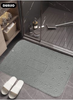 DUNISO PVC Foam Anti Slip Bathroom Mat Shower Mat Waterproof Mat Foot Massage Mat With Drain Holes And Suction Cups 40*70cm Bath Mat For Tub, Toilet And Bathroom Floors-Grey  - Image 5