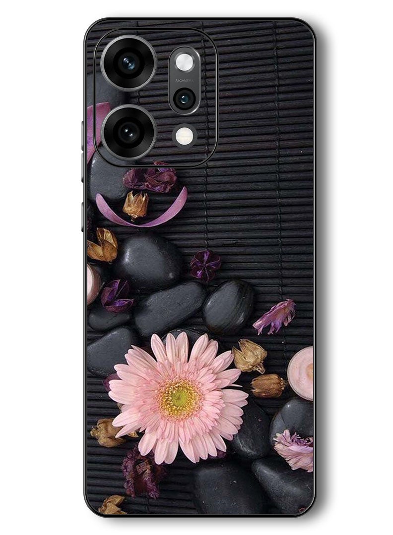 Theodor Case Compatible with Oppo Reno 14 Pro 6.83 Inch Protection Shockproof Bumper Cover Flowers & Stones - Image 1