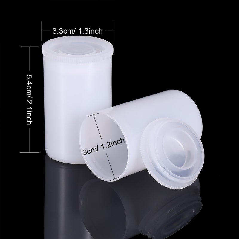 JOVITEC 30 Pieces Plastic Film Canister Holder, 35 mm Empty Camera Reel Containers, Storage Containers Case with Lids for Storing Small Accessories, Film, Keys, Coins, Art Beads(White) - Image 2