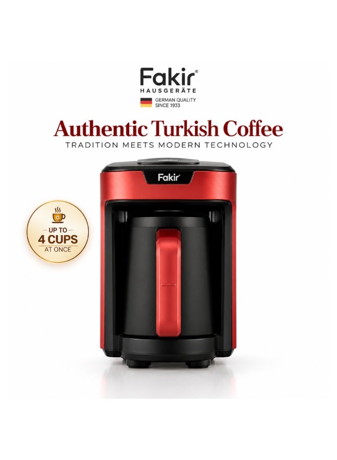 Fakir Automatic Turkish Coffee Maker with Anti-Overflow System, 4 Cups, Red/Black - Image 1