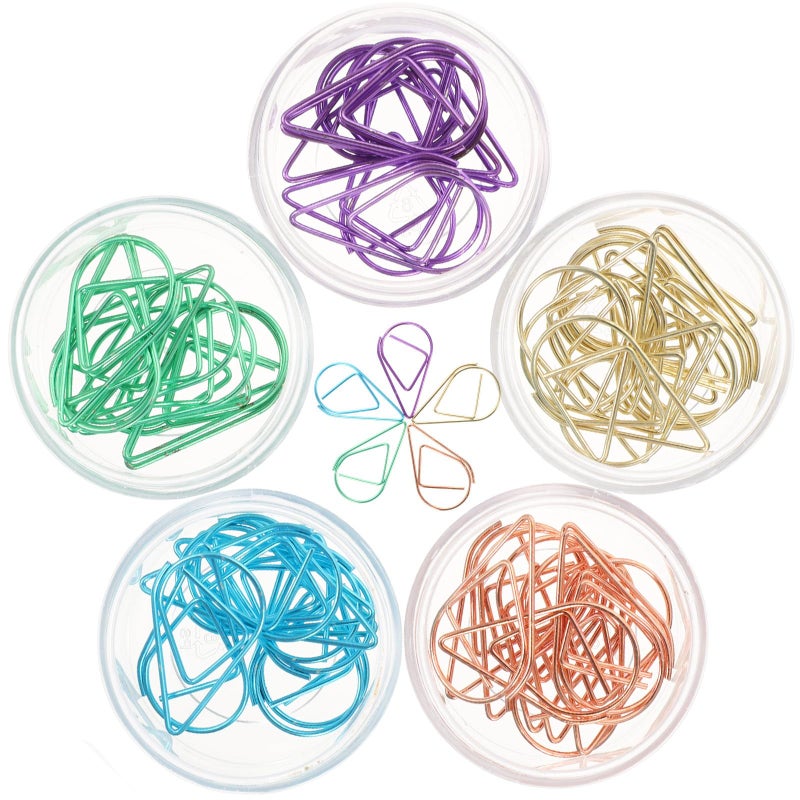 50 Pieces Hollow Drop Shape Metal Paper Clips For Office School Home Use - Image 2