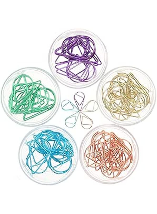 50 Pieces Hollow Drop Shape Metal Paper Clips For Office School Home Use - Image 1