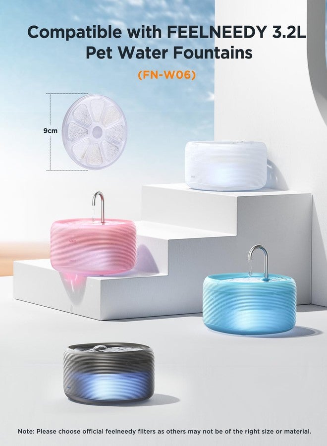 FEELNEEDY 6 Pack Cat Water Fountain Filter & 6 Pack Pump Filter Sponges Replacement for [FN-W08L] and [FN-W06] - 6 Filters+1 ABS Shell+6 Sponges - Image 5