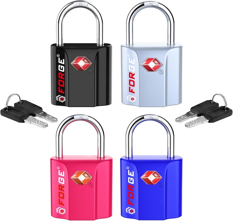 Middle East hit product Luggage Locks, Ultra-Secure Dimple Key Travel Locks with Zinc Alloy Body, Black 4 Pack - Image 2