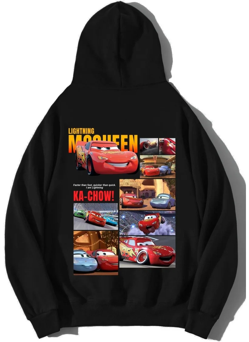 بي ار زد كولكشن Unisex Oversize Ka-Chow! Lightning Mcqueen Cars Hoodie