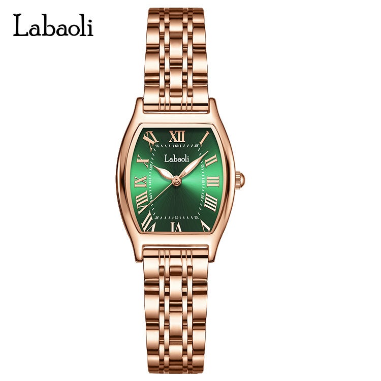 لاباولي ساعة لاباولي نسائية بحزام فولاذي وردي ذهبي LA178 - Image 4
