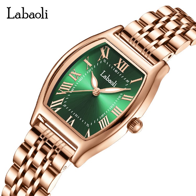لاباولي ساعة لاباولي نسائية بحزام فولاذي وردي ذهبي LA178 - Image 3