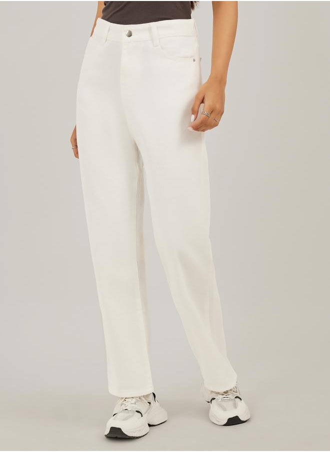 Styli Mid Rise Light Wash Straight Leg Jeans  - Image 2