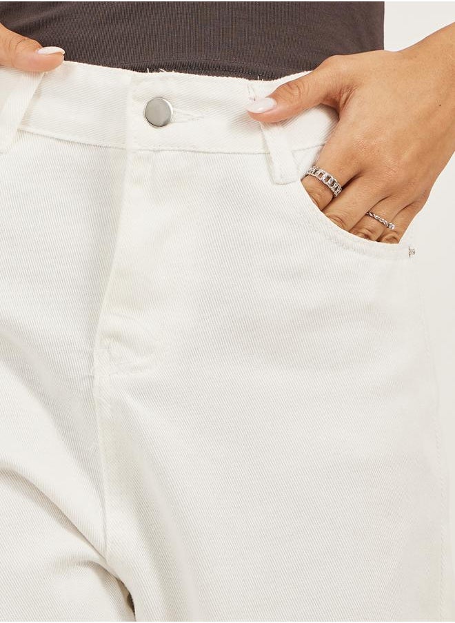 Styli Mid Rise Light Wash Straight Leg Jeans  - Image 3