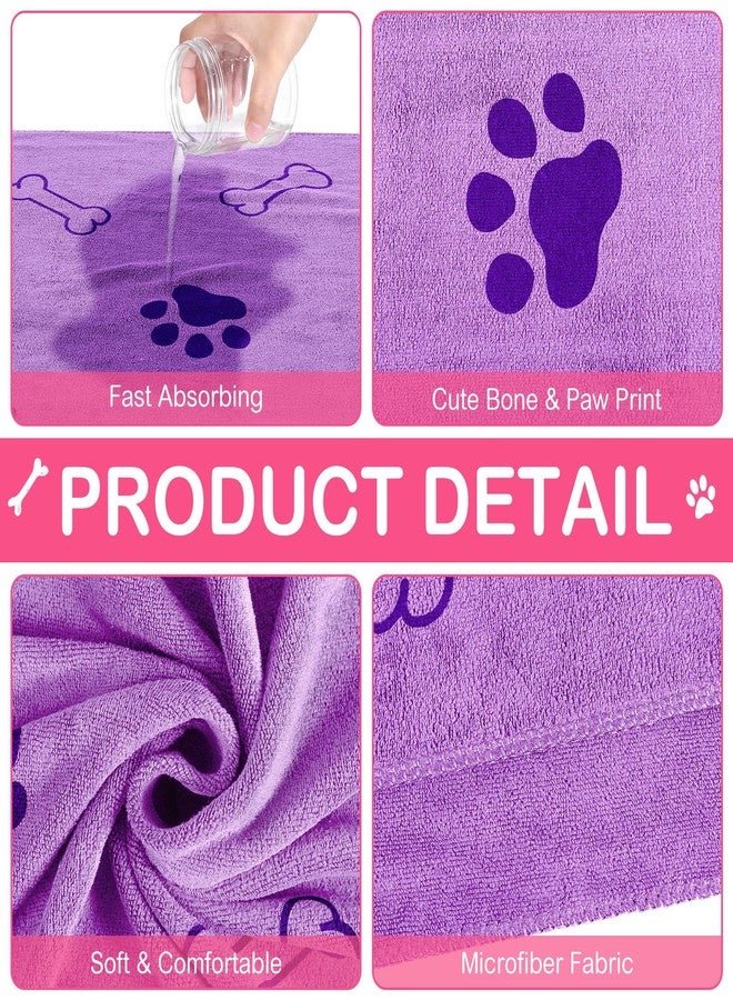 Chumia 8 Pcs Dog Towels for Drying Dogs Cats Pet Towels Bulk Puppy Microfiber Quick Drying Paw Bath Bathing Supplies Absorbent for Medium Pets(Sweet Color,18 x 28 Inch) - Image 3