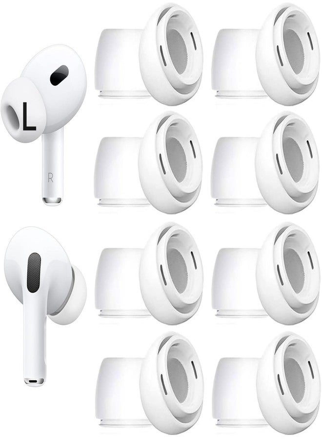 BLLQ 8 Sets Large Size Ear Tips Replacement for AirPods Pro 2nd / 1st Generation, with Noise Reduction Hole, Silicone Eartips Ear Cap 8 Pairs Compatible with AirPods Pro 2 /AirPodsPro 1, White L - Image 1