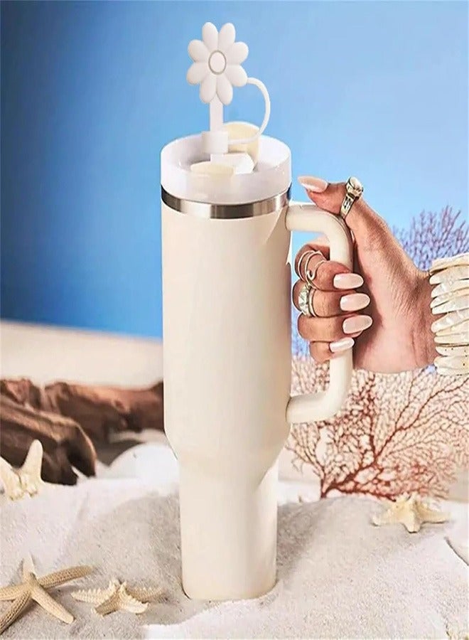أغطية أغطية القش لأكواب ستانلي، 4 قطع غطاء غطاء قش قبعة راعي البقر لكأس ستانلي 30 و40 أونصة إكسسوارات أكواب القش السيليكونية القابلة لإعادة الاستخدام واقيات أطراف القش  - Image 3