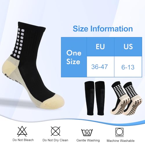 TecoKart® Black Grip Socks with Shin Guard Sleeves – Anti-Slip Football Socks for Ultimate Control & Comfort – Breathable Sports Socks for Men with Cushion Support - Image 2