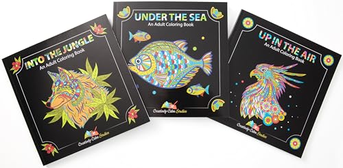 Creatively Calm Studios Adult Coloring Books Set.Three Books! Designs from The Sky, Land & Sea. Coloring Books for Adults Relaxation - Image 3