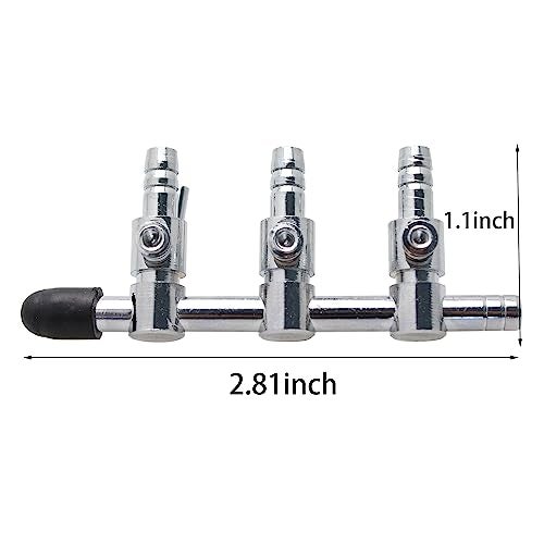 TAODAN 2PCS 3-Way Aquarium Metal Gang Manifold Air Line Control Valve Air Tap Air Splitter Stainless Steel Air Flow Splitter Pump Lever Valve - Image 5
