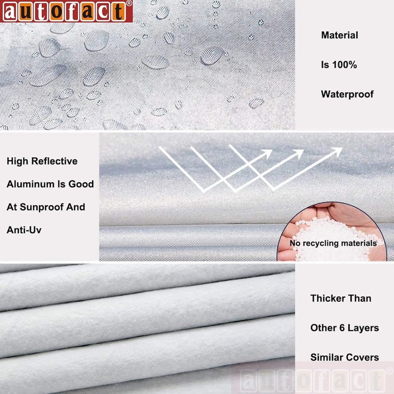 Autofact Waterproof Car Body Cover Compatible with Hyundai Stargazer with Mirror Pockets (Shinning Silver) - Image 5