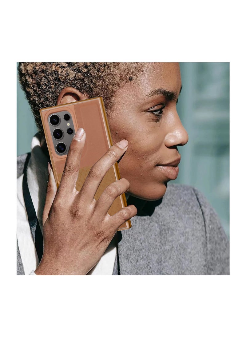 CHAPPELINE Liquid Silicone With Raised Camera Lips Card Holder Case Cover For Samsung Galaxy S24 Ultra 5G 2024 Brown  - Image 3