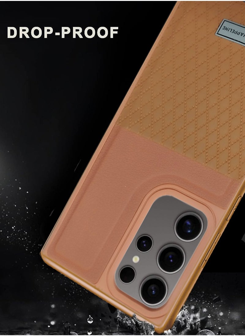 CHAPPELINE Liquid Silicone With Raised Camera Lips Card Holder Case Cover For Samsung Galaxy S24 Ultra 5G 2024 Brown  - Image 5
