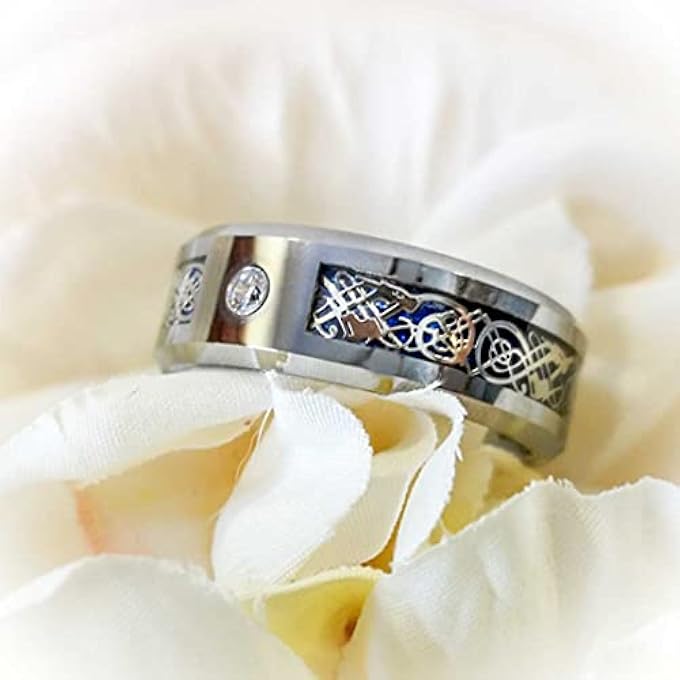 rayihni R201-7.5 Unique Design Wedding Ring For Men, 7.5 Us/ 15 Local - Image 3