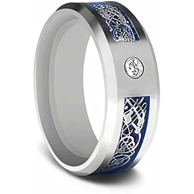 rayihni R201-7.5 Unique Design Wedding Ring For Men, 7.5 Us/ 15 Local - Image 1