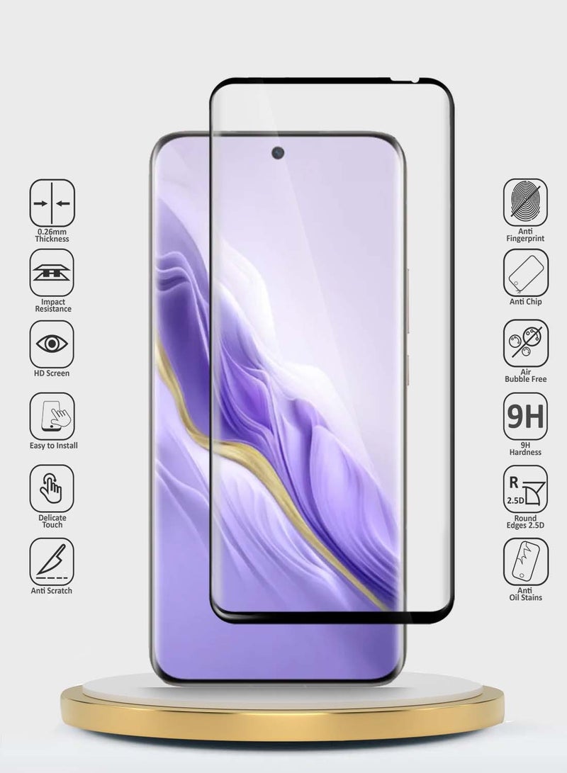 Wtech Honor Magic6 5G 2024 Premium Edge-Pro Series Full Glue Full Cover Tempered Glass Screen Protector - Clear/Black - Image 2