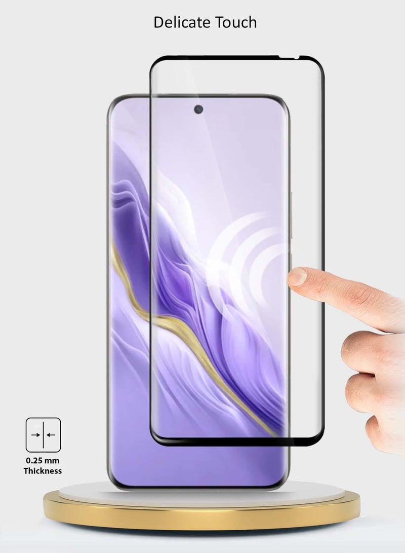 Wtech Honor Magic6 5G 2024 Premium Edge-Pro Series Full Glue Full Cover Tempered Glass Screen Protector - Clear/Black - Image 4