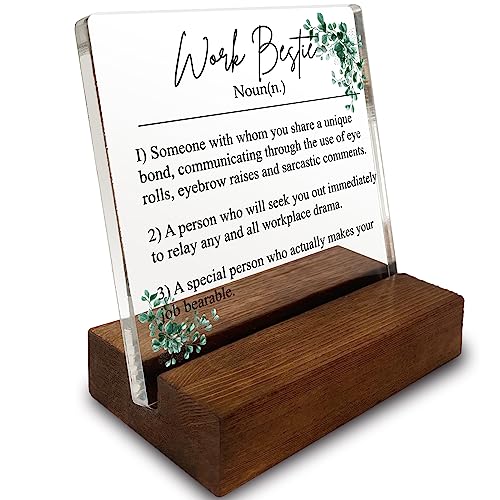vizuzi Work Bestie Gifts for Women Coworker Leaving Gifts for Women Funny Sarcastic Farewell Gifts for Coworkers Leaving Going Away Gift Good Luck Gifts for Coworker Woman Colleague Co Workers ZDS6 - Image 1