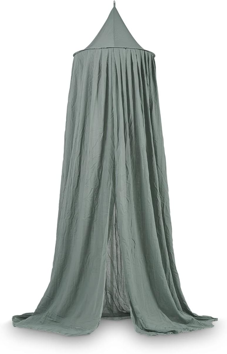 Jollein Vintage ناموسية 245 سم مظلة سرير أخضر رمادي للأطفال وأسرة الأطفال - Image 1
