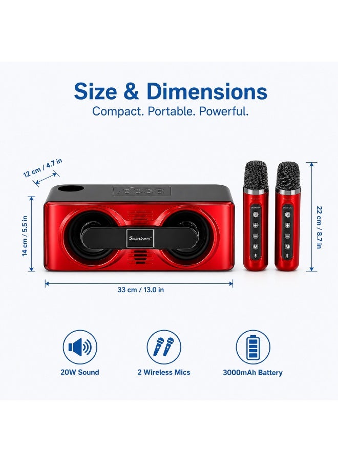 Smartbarry M24 Rechargeable Karaoke Speaker with Microphone Portable Bluetooth Speaker 20W High Performance Audio Deep Bass Long Lasting Battery for Parties and Entertainment - Image 3