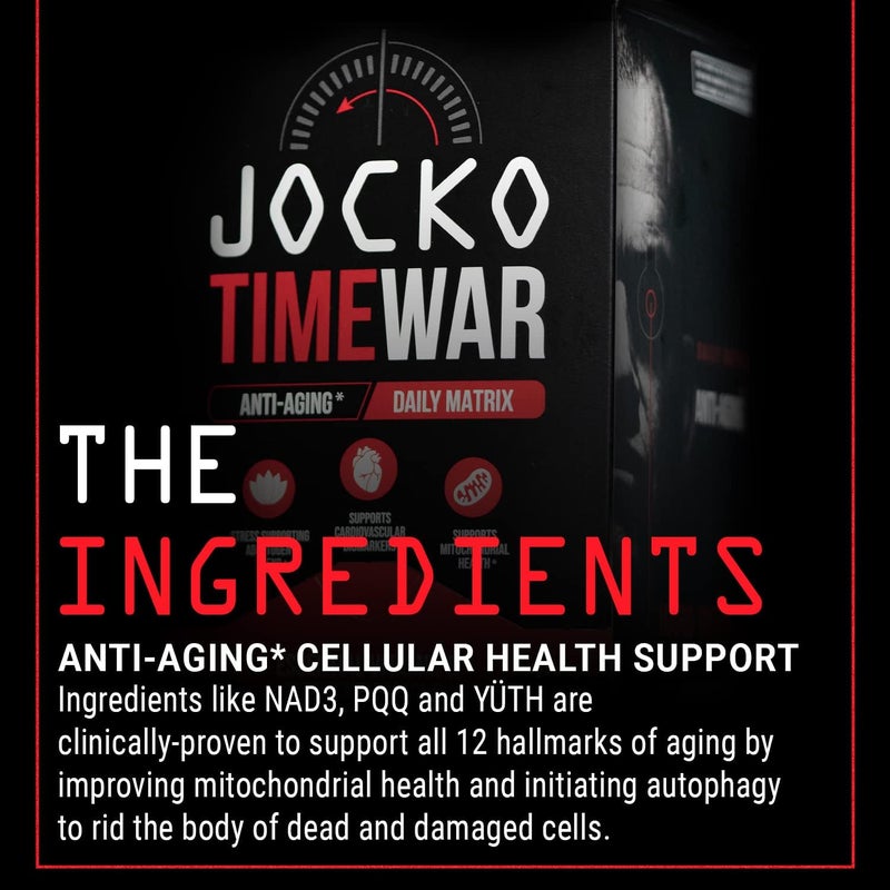 Jocko Fuel TIME WAR  Multivitamin for Men  Women NAD Supplement for Healthy Aging Heart Bone  Eye Health Essential Vitamins and Minerals Supports Stress Relief  Energy Levels  30 Day Supply - Image 3