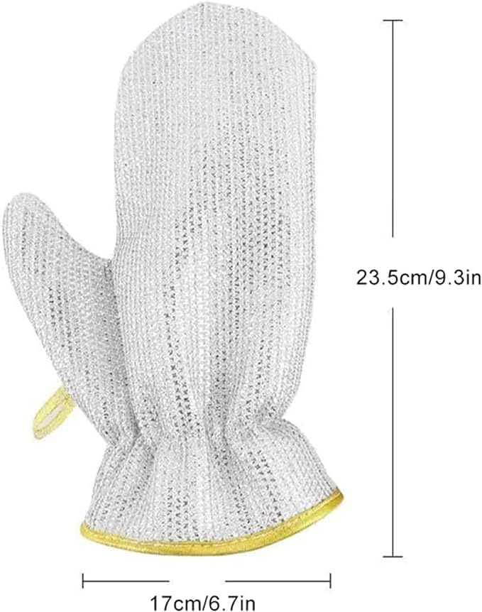 Dishwashing Hand Gloves Non Scratch Wire, (1 Pair) Waterproof Home Kitchen Utensils Cleaning Gloves for Washing Dish Easy Rinsing, Reusable Cleans Dishes-102  - Image 4