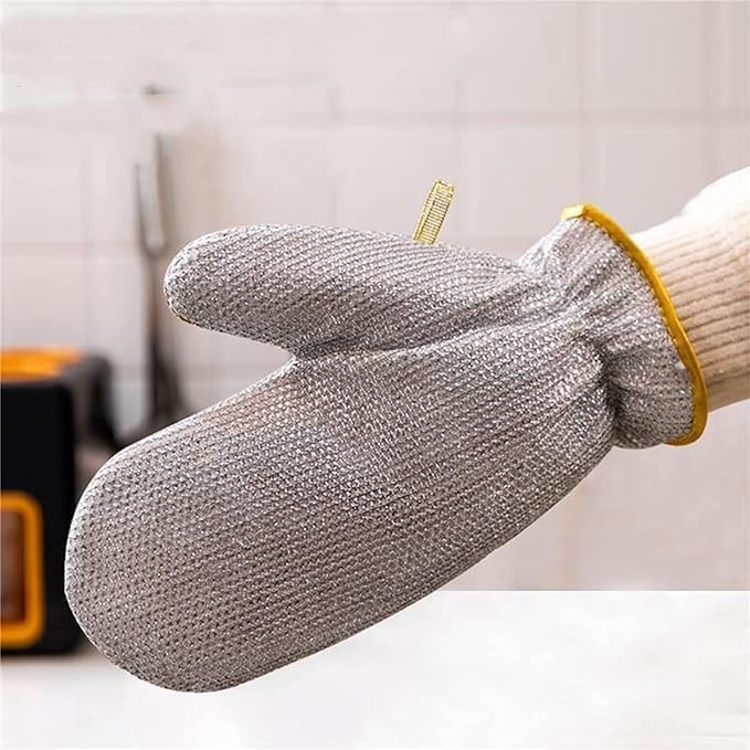 Dishwashing Hand Gloves Non Scratch Wire, (1 Pair) Waterproof Home Kitchen Utensils Cleaning Gloves for Washing Dish Easy Rinsing, Reusable Cleans Dishes-102  - Image 3