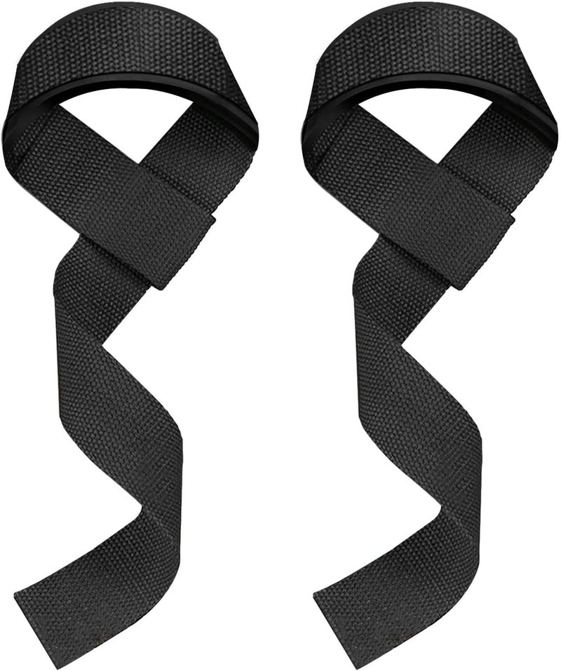 WSAKOUE Lifting Straps, Weightlifting Straps, Deadlift Straps with Padded Neoprene for Power Lifting, Bodybuilding, Gym Workout, Strength Training & Fitness Workout, Resistance -Black - Image 1
