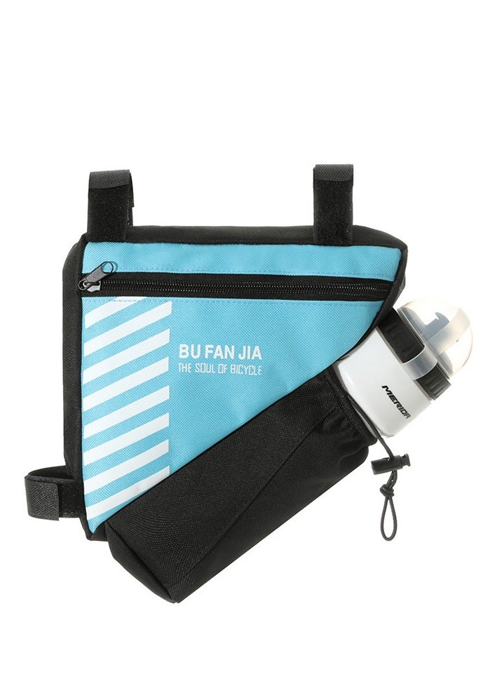 Dark Horse Bike Triangle Frame Bag with Water Bottle Holder, Waterproof Top Tube Bag for Bicycles, Bike Frame Storage Bag for Phone, Wallet, Keys, Tools, Use for Road Bike MTB Bike Accessories - Image 1
