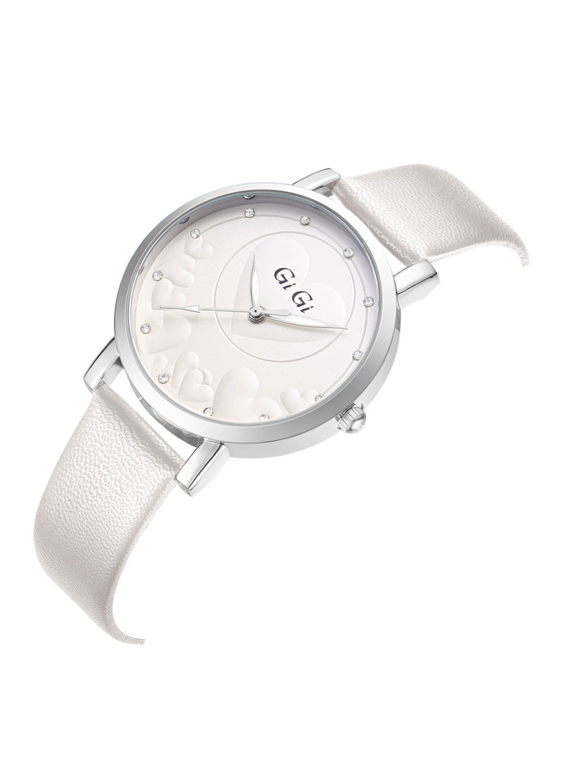 جيجي ساعة يد نسائية من جيجي انالوج بسوار جلدي وكريستال - Image 2
