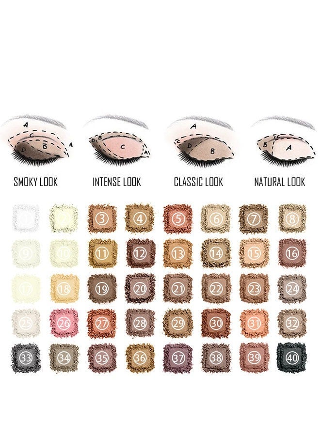 بوب فيل مجموعة هدايا ظلال العيون (40 لونًا)، مطفية ولامعة تدوم طويلاً، ألوان ترابية غنية، سهلة المزج، تبقى ثابتة طوال اليوم، رائعة للاستخدام اليومي والهدايا. - Image 3