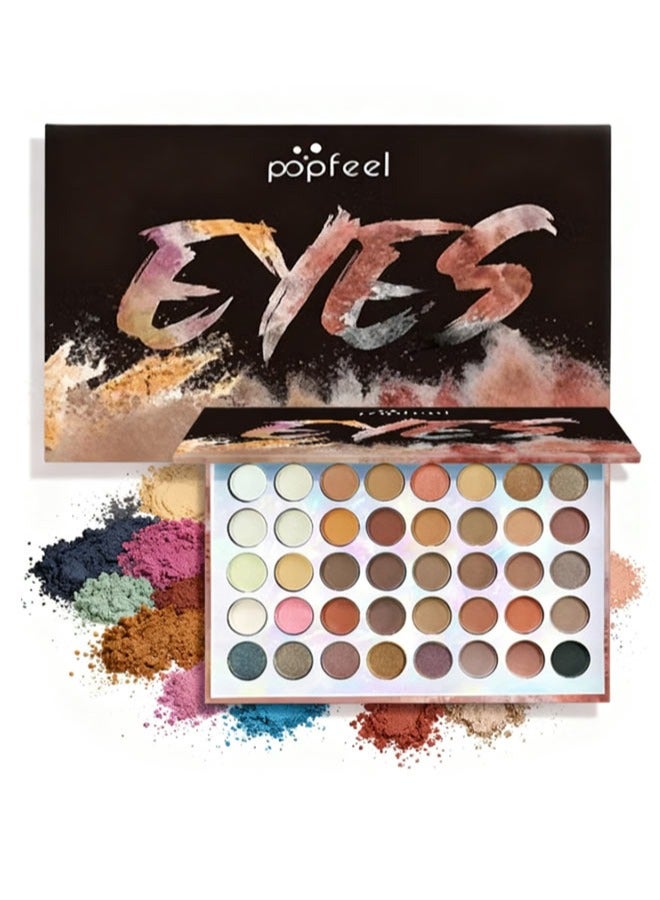 بوب فيل مجموعة هدايا ظلال العيون (40 لونًا)، مطفية ولامعة تدوم طويلاً، ألوان ترابية غنية، سهلة المزج، تبقى ثابتة طوال اليوم، رائعة للاستخدام اليومي والهدايا. - Image 1