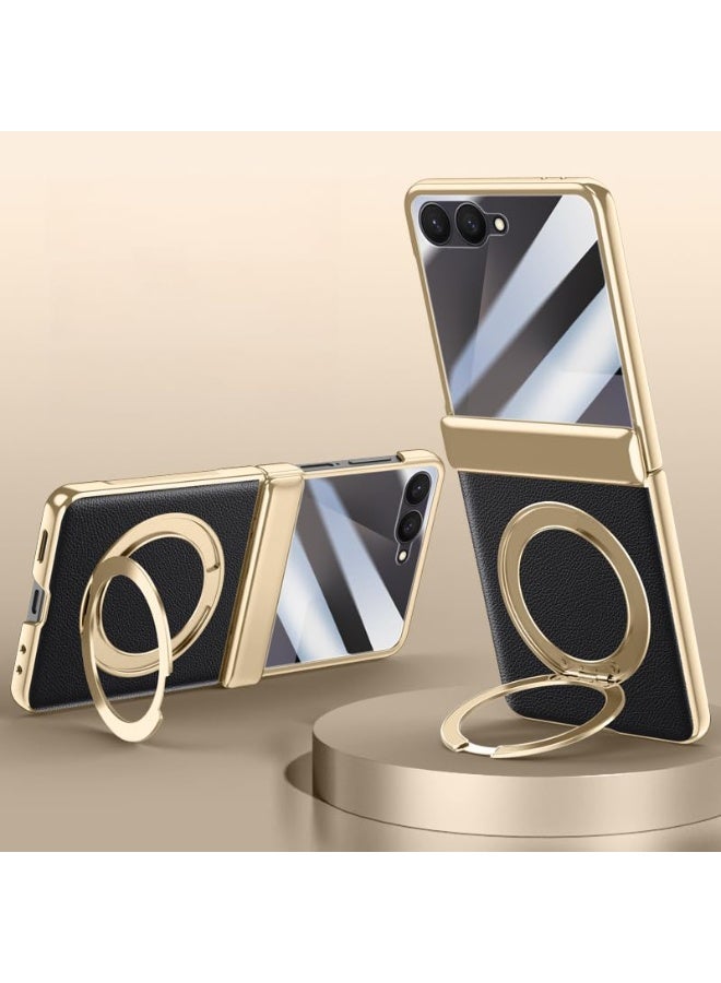 عام Case Compatible with Samsung Galaxy Z Flip 7 Cover with Magnetic Attraction + High-definition Tempered Film + 360° Rotating Bracket, Anti Shock and Anti Fall Cover Case - Image 1