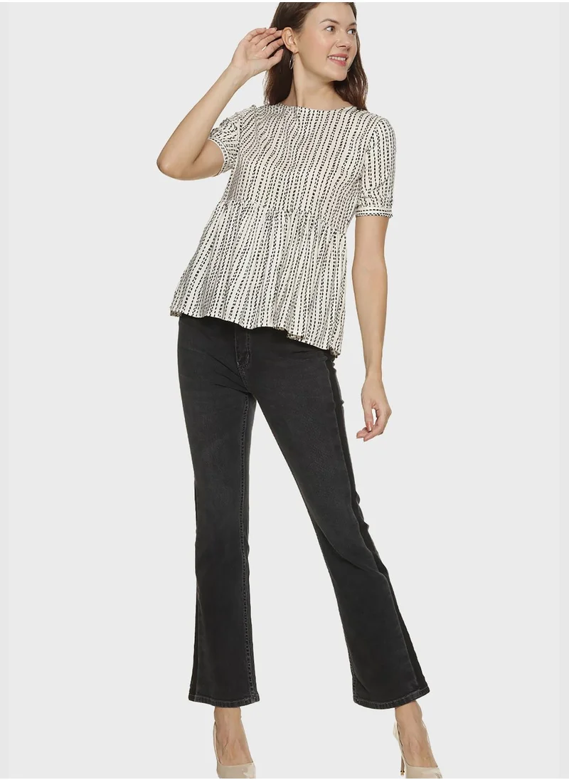 Campus Sutra Mesh Blouse