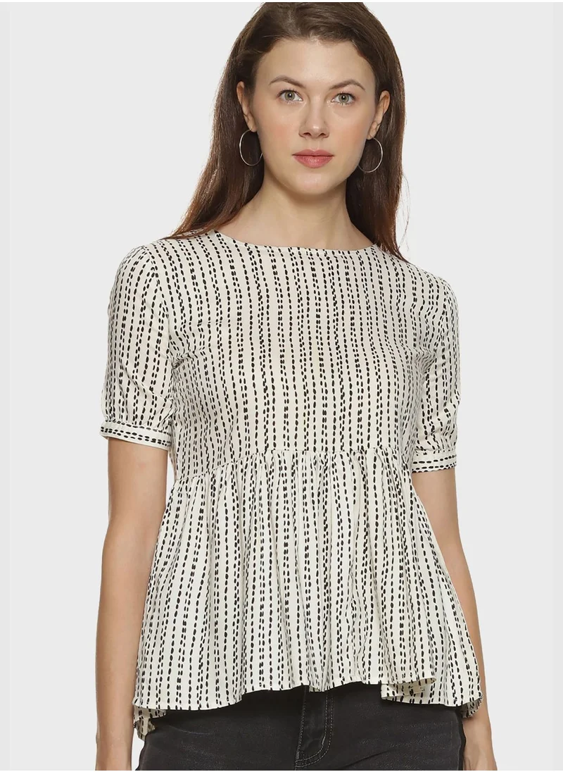 Campus Sutra Mesh Blouse
