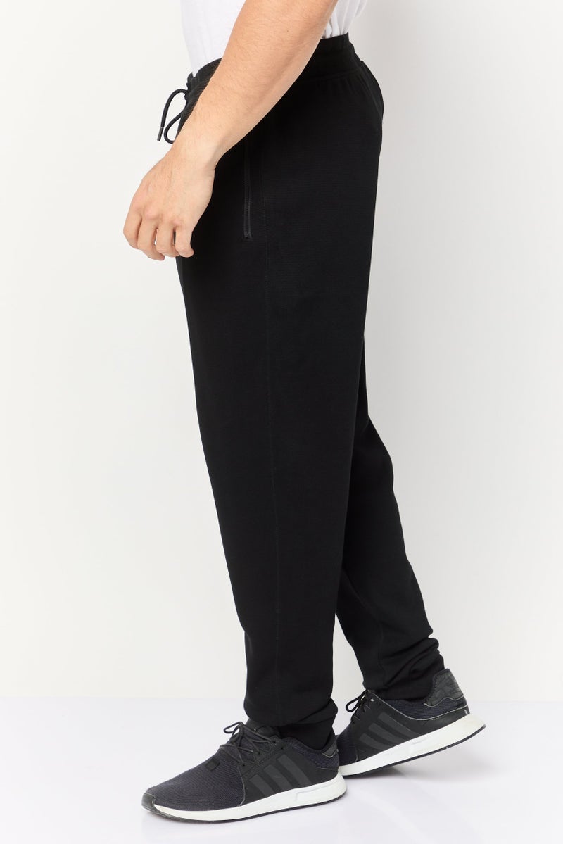 Celio Men Regular Fit Textured  SweatPants, Black - Image 3